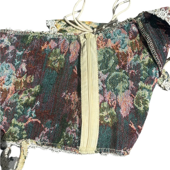 NWT CIDER Secret Garden Floral Bralette Corset Tank Top - Size Medium - Picture 4 of 6
